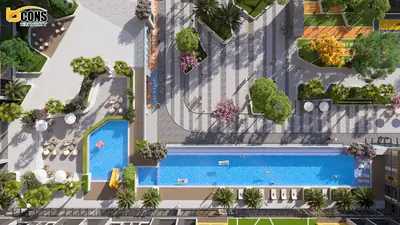 Toàn cảnh khu hồ bơi