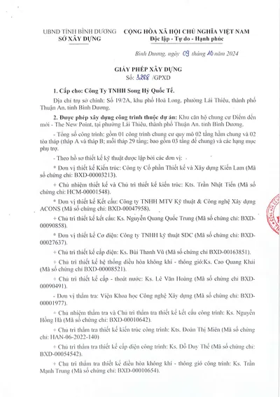Giấy phép xây dựng số 3288/GPXD