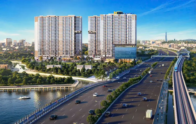 Phối cảnh Bcons NewSky bên hồ cảnh quan